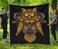 Steampunk Owl Print Quilt