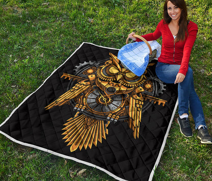 Steampunk Owl Print Quilt