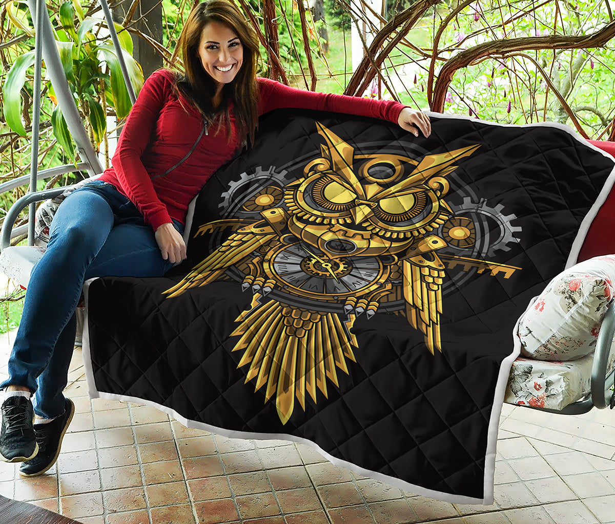 Steampunk Owl Print Quilt