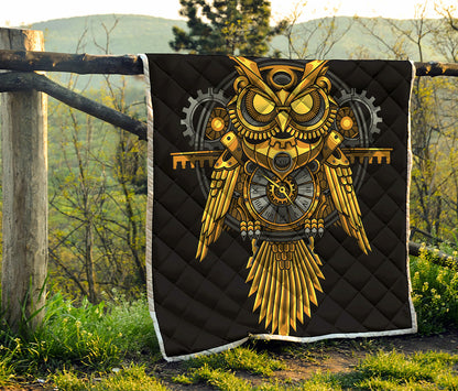 Steampunk Owl Print Quilt