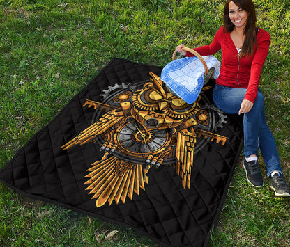 Steampunk Owl Print Quilt