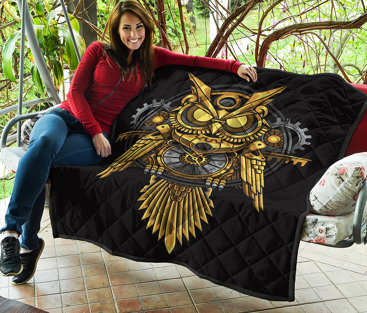 Steampunk Owl Print Quilt
