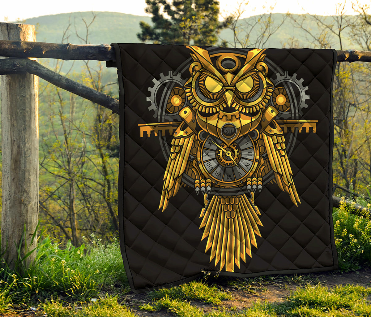 Steampunk Owl Print Quilt