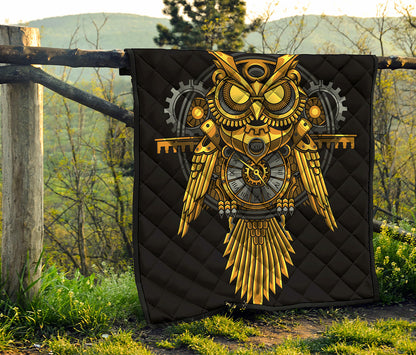 Steampunk Owl Print Quilt