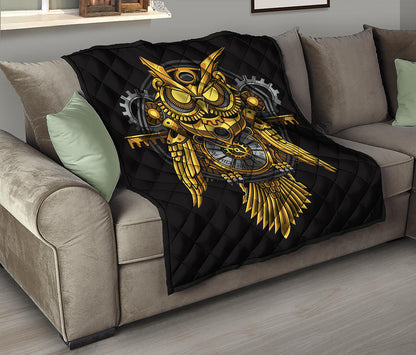 Steampunk Owl Print Quilt
