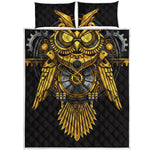 Steampunk Owl Print Quilt Bed Set