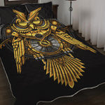Steampunk Owl Print Quilt Bed Set