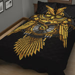 Steampunk Owl Print Quilt Bed Set