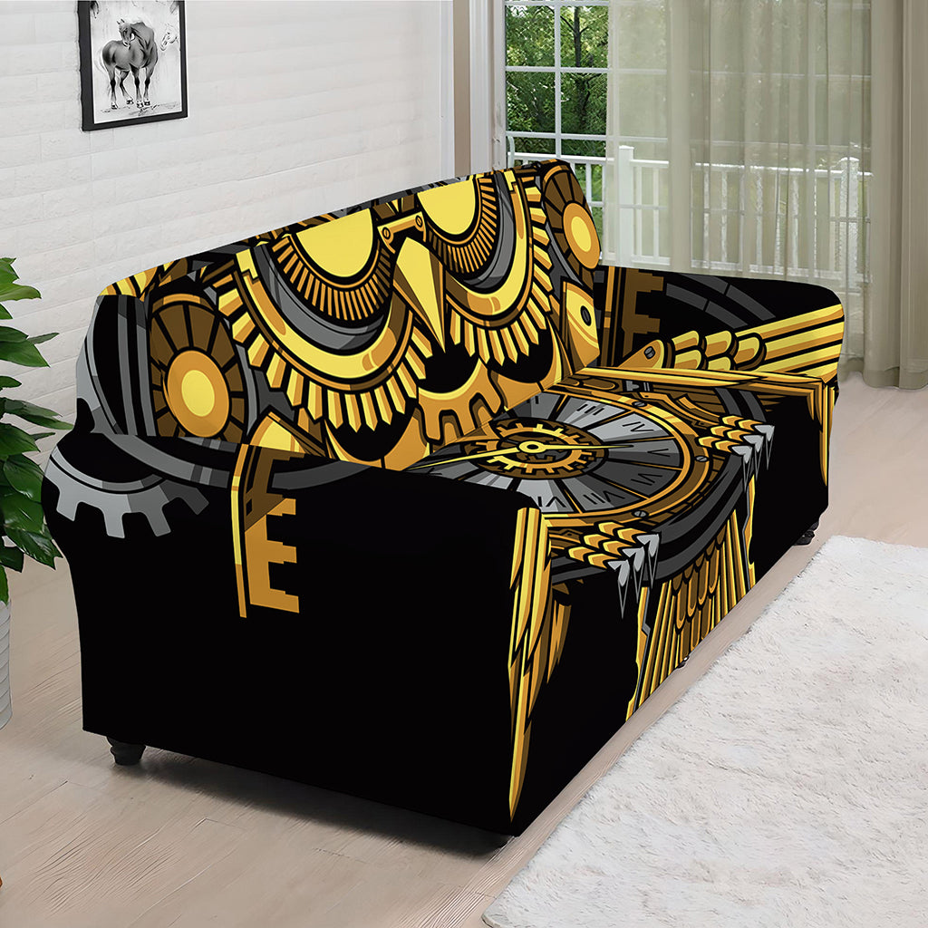 Steampunk Owl Print Sofa Cover
