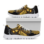 Steampunk Owl Print White Sneakers