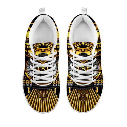 Steampunk Owl Print White Sneakers