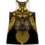 Steampunk Owl Print Women's Racerback Tank Top