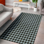 Steel Blue And Black Buffalo Check Print Area Rug