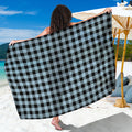 Steel Blue And Black Buffalo Check Print Beach Sarong Wrap
