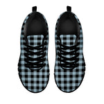 Steel Blue And Black Buffalo Check Print Black Sneakers