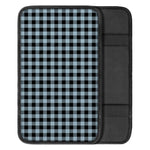 Steel Blue And Black Buffalo Check Print Car Center Console Cover
