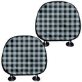 Steel Blue And Black Buffalo Check Print Car Headrest Covers