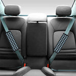 Steel Blue And Black Buffalo Check Print Car Seat Belt Covers