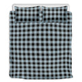 Steel Blue And Black Buffalo Check Print Duvet Cover Bedding Set