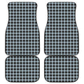 Steel Blue And Black Buffalo Check Print Front and Back Car Floor Mats