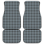 Steel Blue And Black Buffalo Check Print Front and Back Car Floor Mats