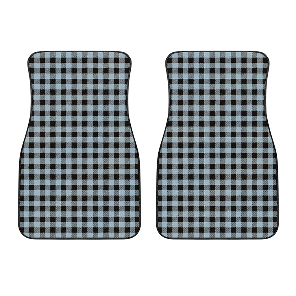Steel Blue And Black Buffalo Check Print Front Car Floor Mats