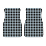 Steel Blue And Black Buffalo Check Print Front Car Floor Mats