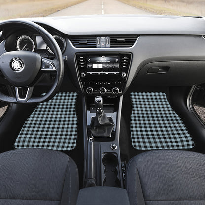 Steel Blue And Black Buffalo Check Print Front Car Floor Mats