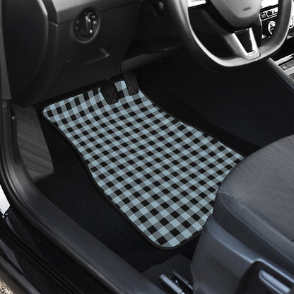 Steel Blue And Black Buffalo Check Print Front Car Floor Mats