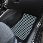 Steel Blue And Black Buffalo Check Print Front Car Floor Mats