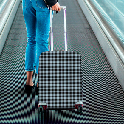 Steel Blue And Black Buffalo Check Print Luggage Cover