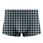 Steel Blue And Black Buffalo Check Print Men's Boxer Briefs