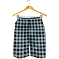 Steel Blue And Black Buffalo Check Print Men's Shorts