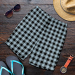 Steel Blue And Black Buffalo Check Print Men's Shorts