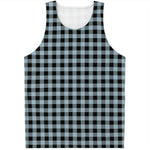 Steel Blue And Black Buffalo Check Print Men's Tank Top