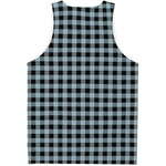 Steel Blue And Black Buffalo Check Print Men's Tank Top