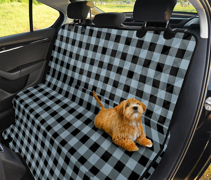 Steel Blue And Black Buffalo Check Print Pet Car Back Seat Cover
