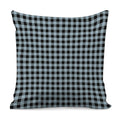 Steel Blue And Black Buffalo Check Print Pillow Cover