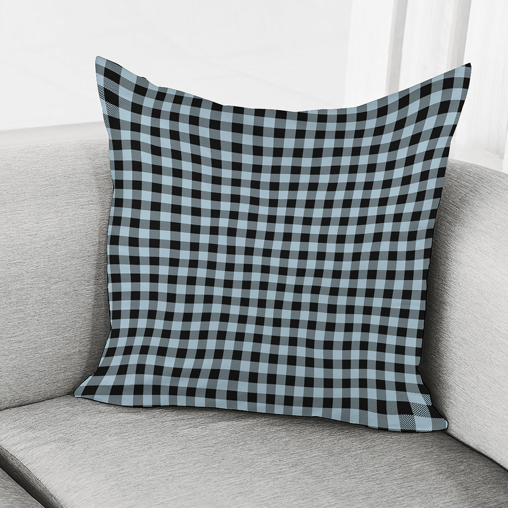 Steel Blue And Black Buffalo Check Print Pillow Cover