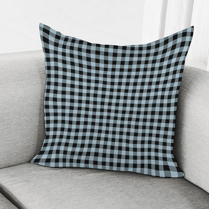 Steel Blue And Black Buffalo Check Print Pillow Cover