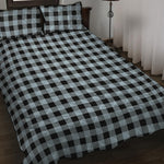 Steel Blue And Black Buffalo Check Print Quilt Bed Set