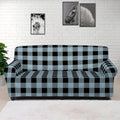 Steel Blue And Black Buffalo Check Print Sofa Cover