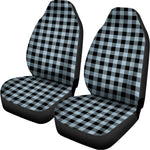 Steel Blue And Black Buffalo Check Print Universal Fit Car Seat Covers