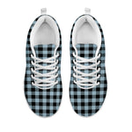Steel Blue And Black Buffalo Check Print White Sneakers