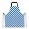 Steel Blue And White Gingham Print Apron