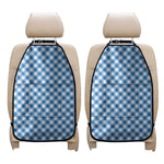 Steel Blue And White Gingham Print Car Seat Organizers