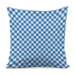 Steel Blue And White Gingham Print Pillow Cover