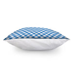 Steel Blue And White Gingham Print Pillow Cover
