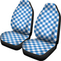 Steel Blue And White Gingham Print Universal Fit Car Seat Covers