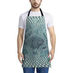 Steel Blue Snakeskin Print Apron